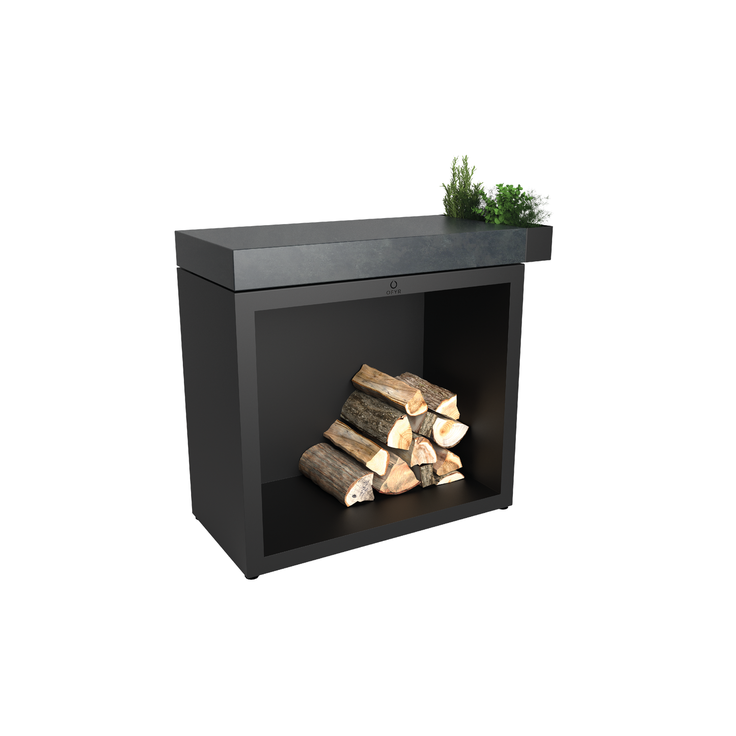 OFYR Butcher Block Storage 90 Black Ceramic Dark Grey