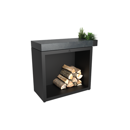 OFYR Butcher Block Storage 90 Black Ceramic Dark Grey